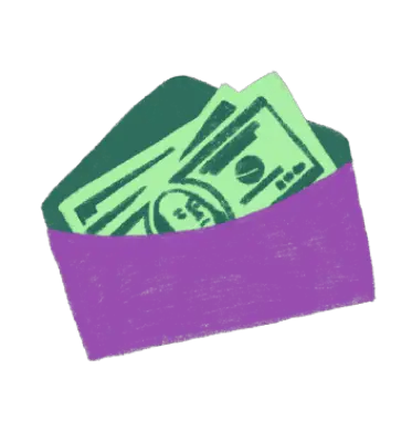 Wallet with cash inside illustration icon