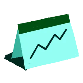 turquoise chart with upward trend
