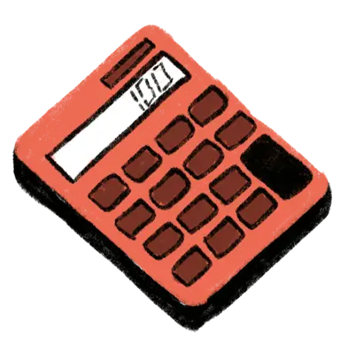 Red calculator illustration
