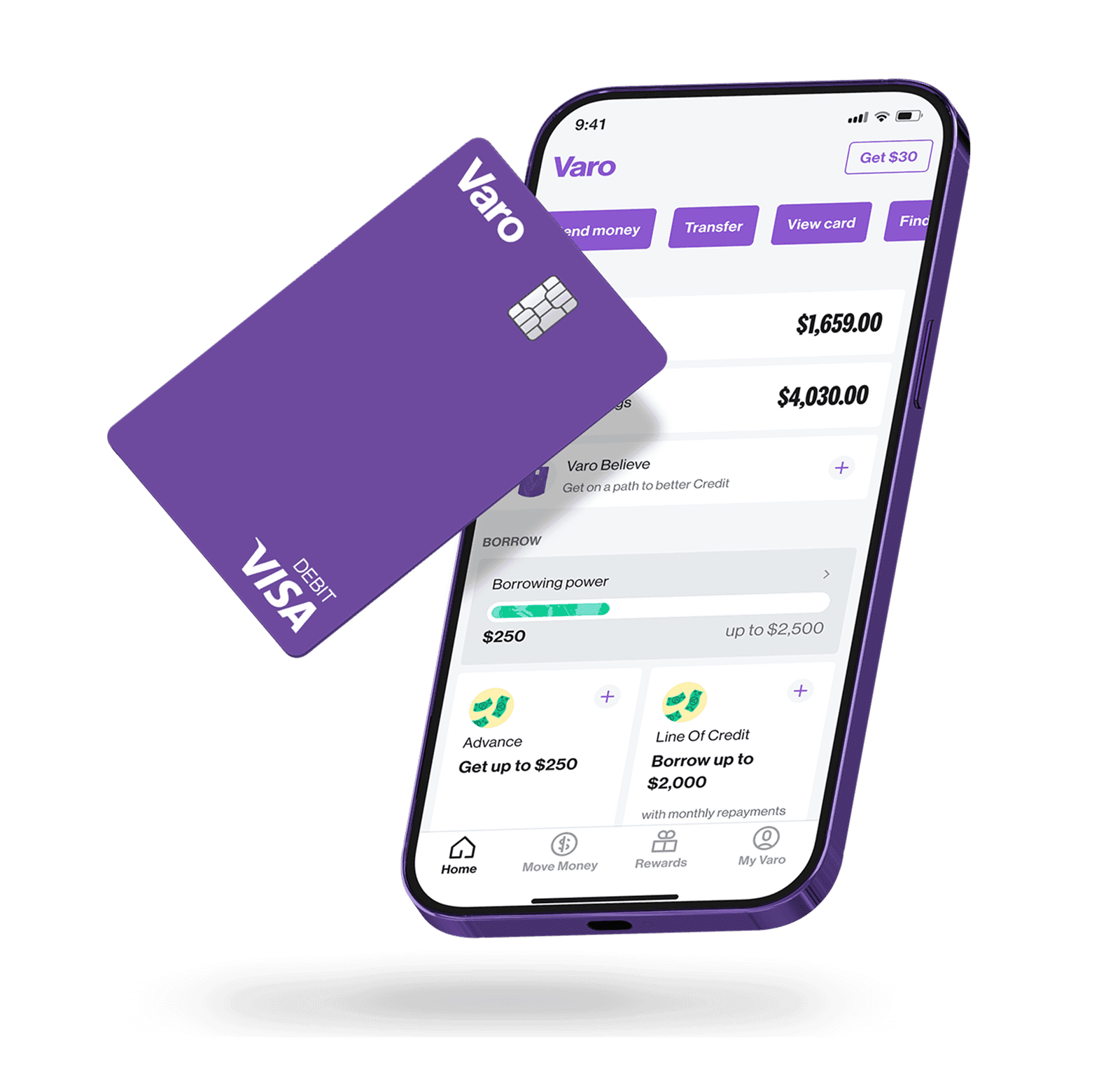 Varo App Home + Debit Card