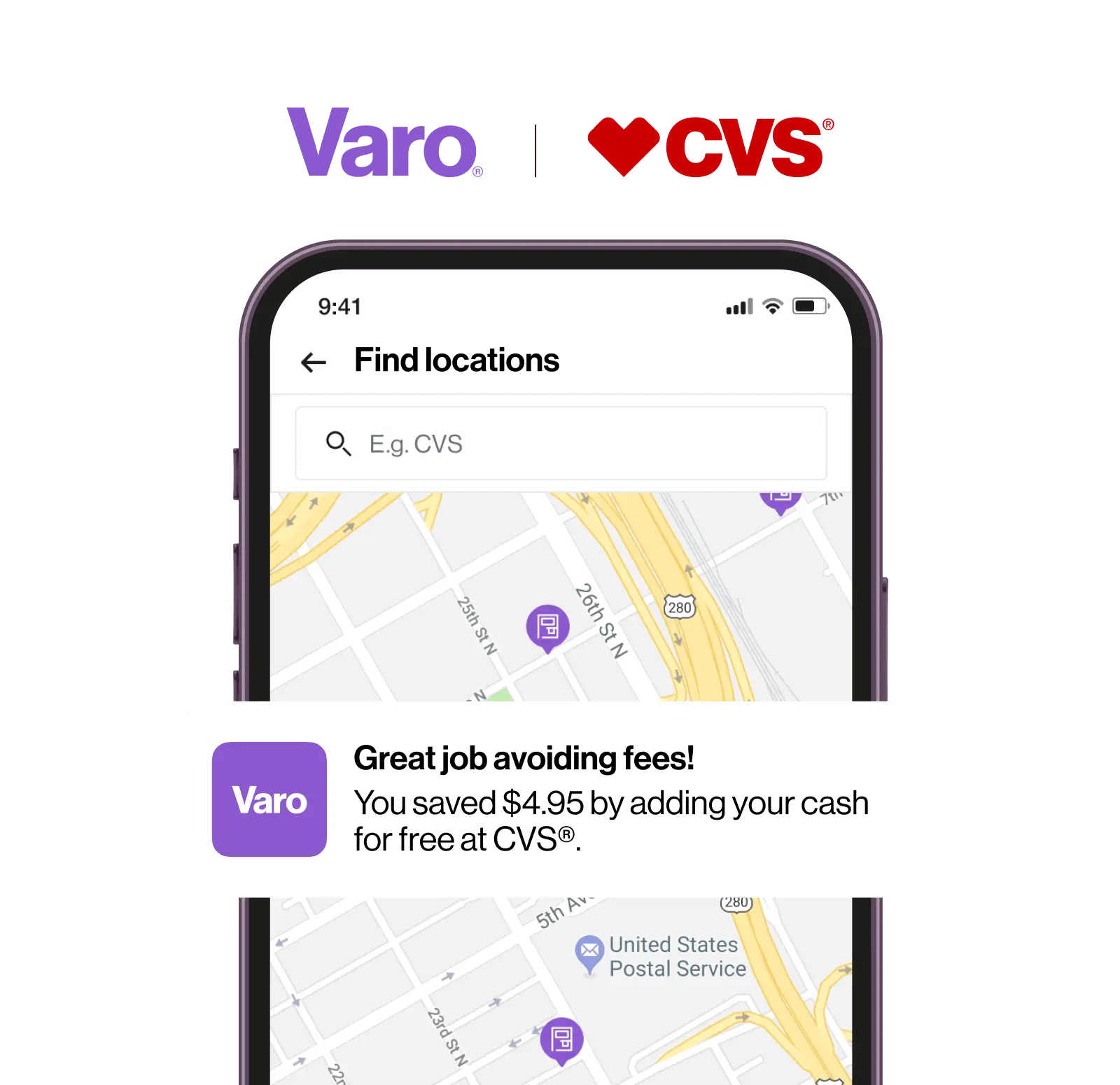 use varo and cvs to add cash for free
