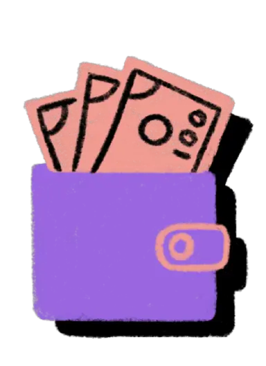 Wallet with money inside