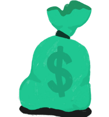 Illustration of a bag of money
